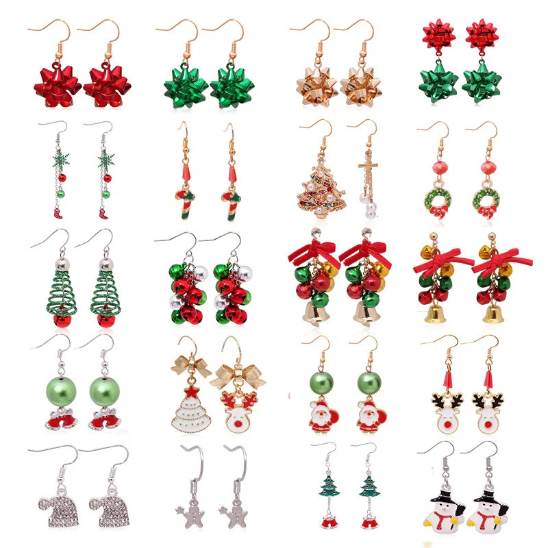Christmas Dangle Earrings for Women Lovely Santa Claus Snowman Bell Christmas Tree Drop Earrings Xmas Jewelry Gift for Girls 251031