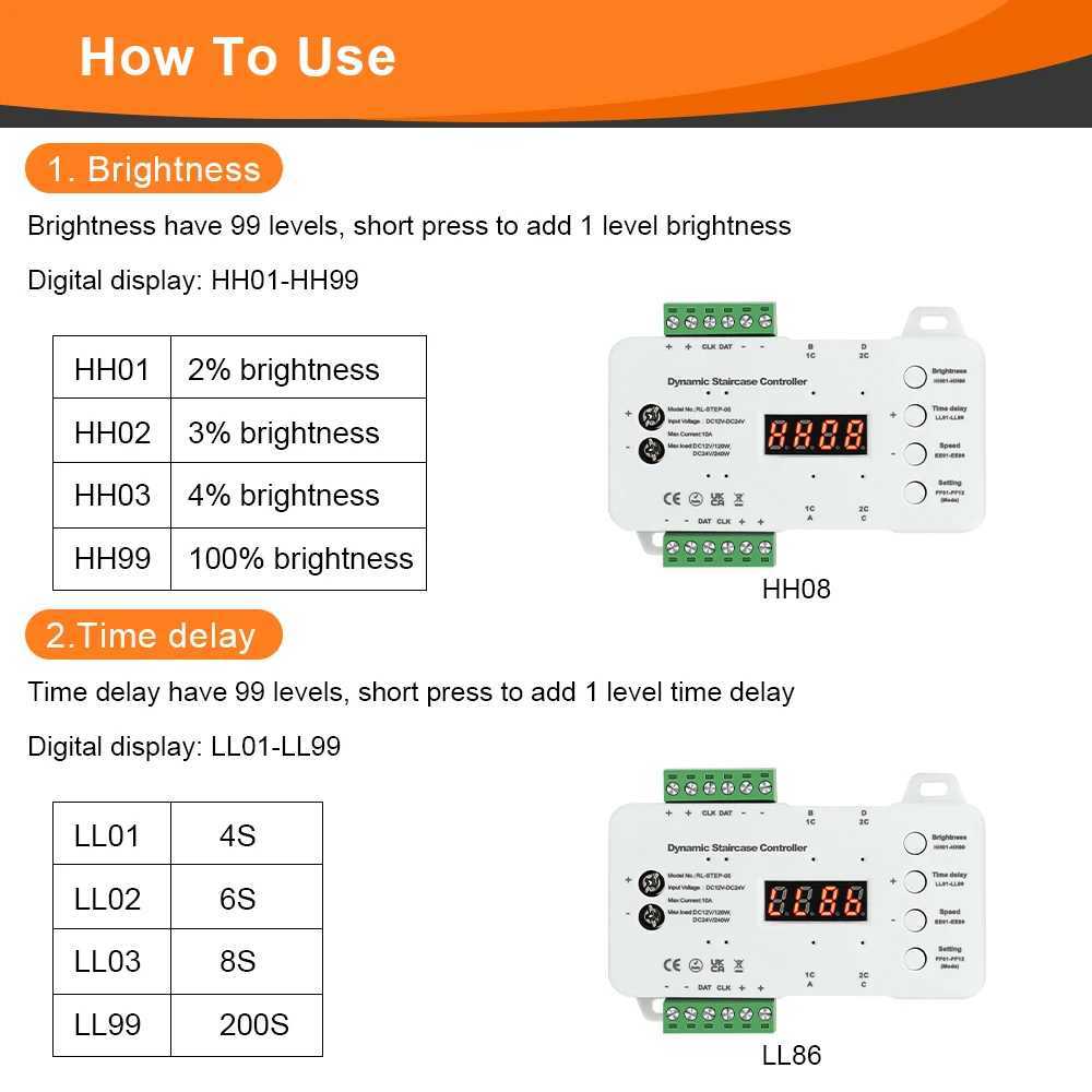 1-40 Step by Step LED Stair Light Motion Sensor Stair Light Strip 2 Sensors Easy to Crazy Stair Light Strip X250402