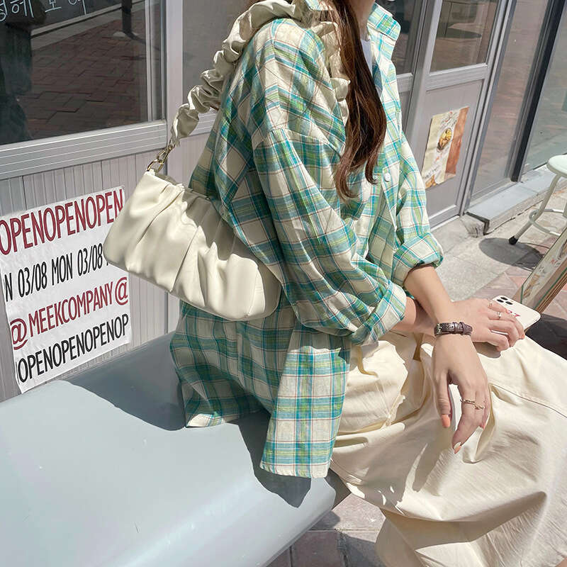 2025 NEW Women's Summer 2025 New White Folded Cloud Underarm with a Unique and Versatile Texture, Single Shoulder Crossbody Bag