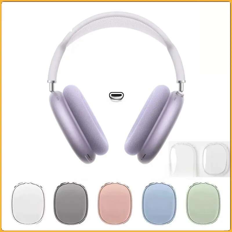 Top MAX ANC Metal usb C max 2 Headband Headphone Accessories Transparent Solid Silicone Waterproof Protective case Maxs Headphones Smart Case