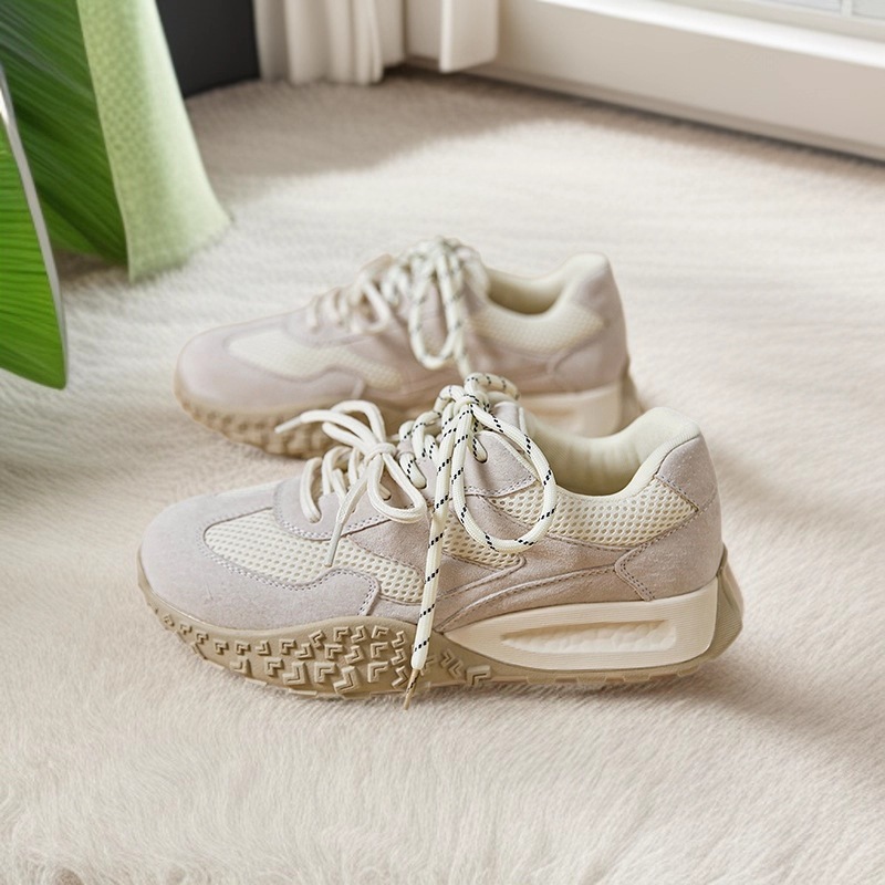 German training shoes women's autumn new thick-soled breathable casual sneakers women's soft-soled breathable and versatile dad shoes