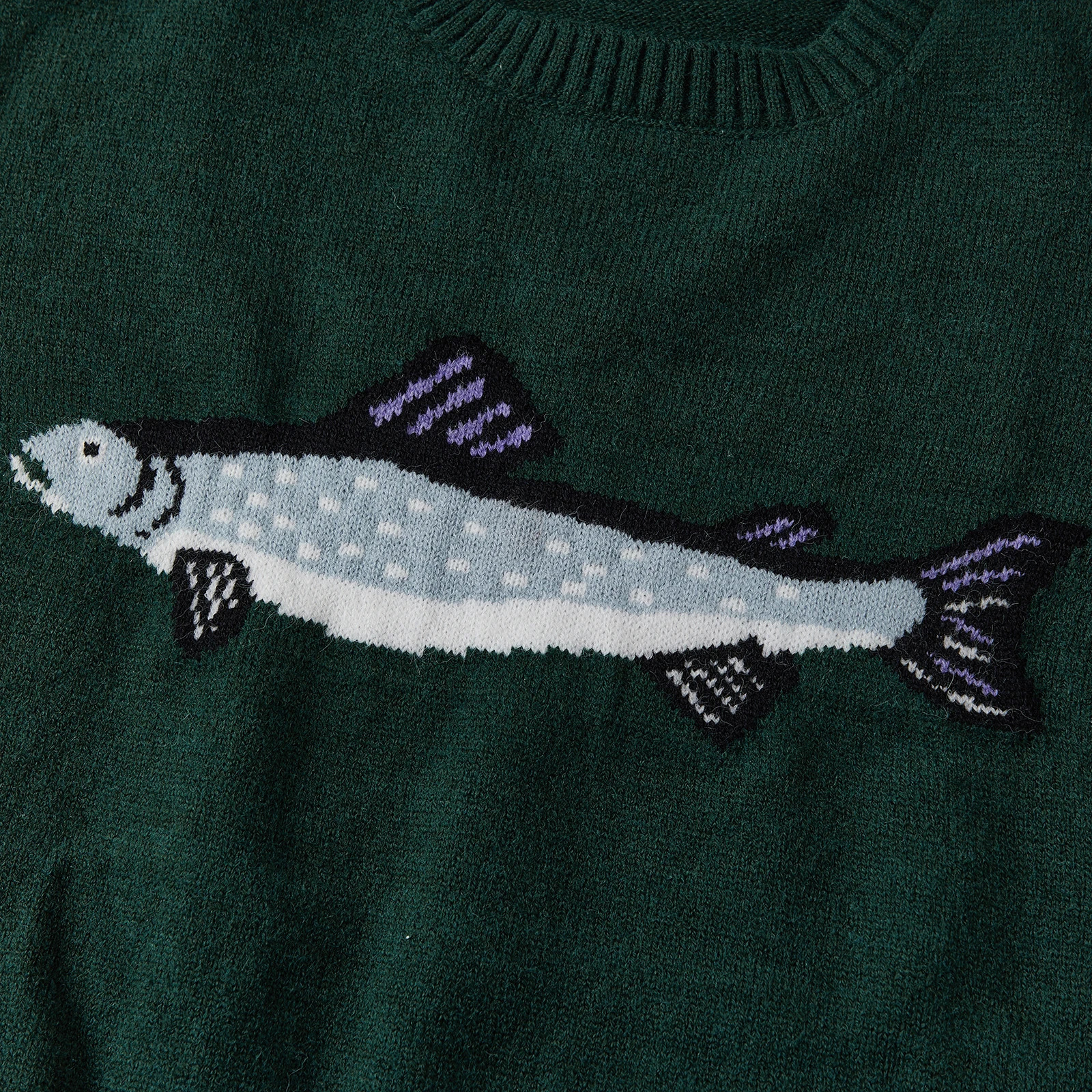 Women Autumn Knitted Fish Print Sweaters Cute Graphic Oversized Knitwear Long Sleeve Pullover Loose Fit Streetwear Y2k Tops 251028