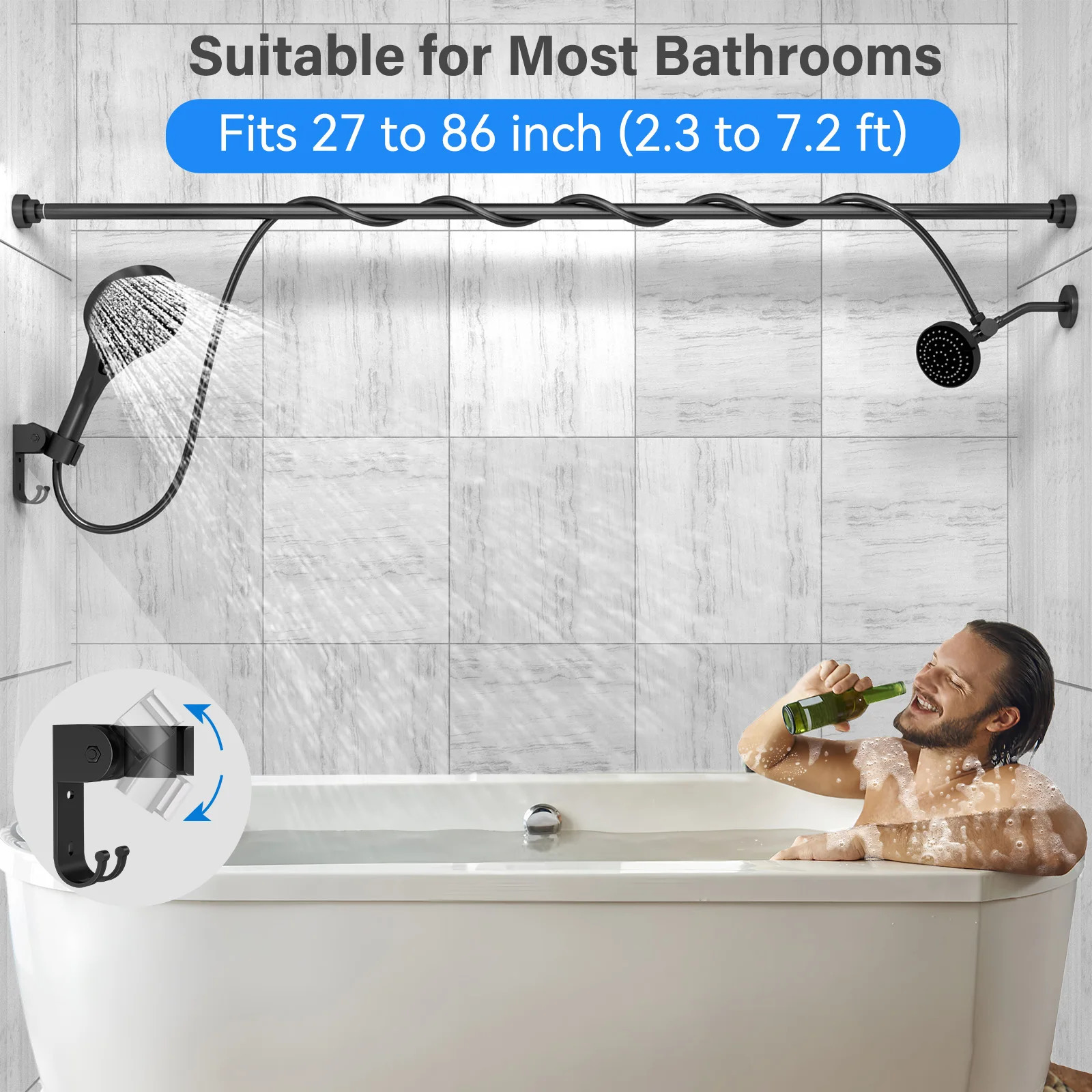 Tandem Shower Head for Couples High Pressure Dual Double Two People 2 Showerhead System 251028