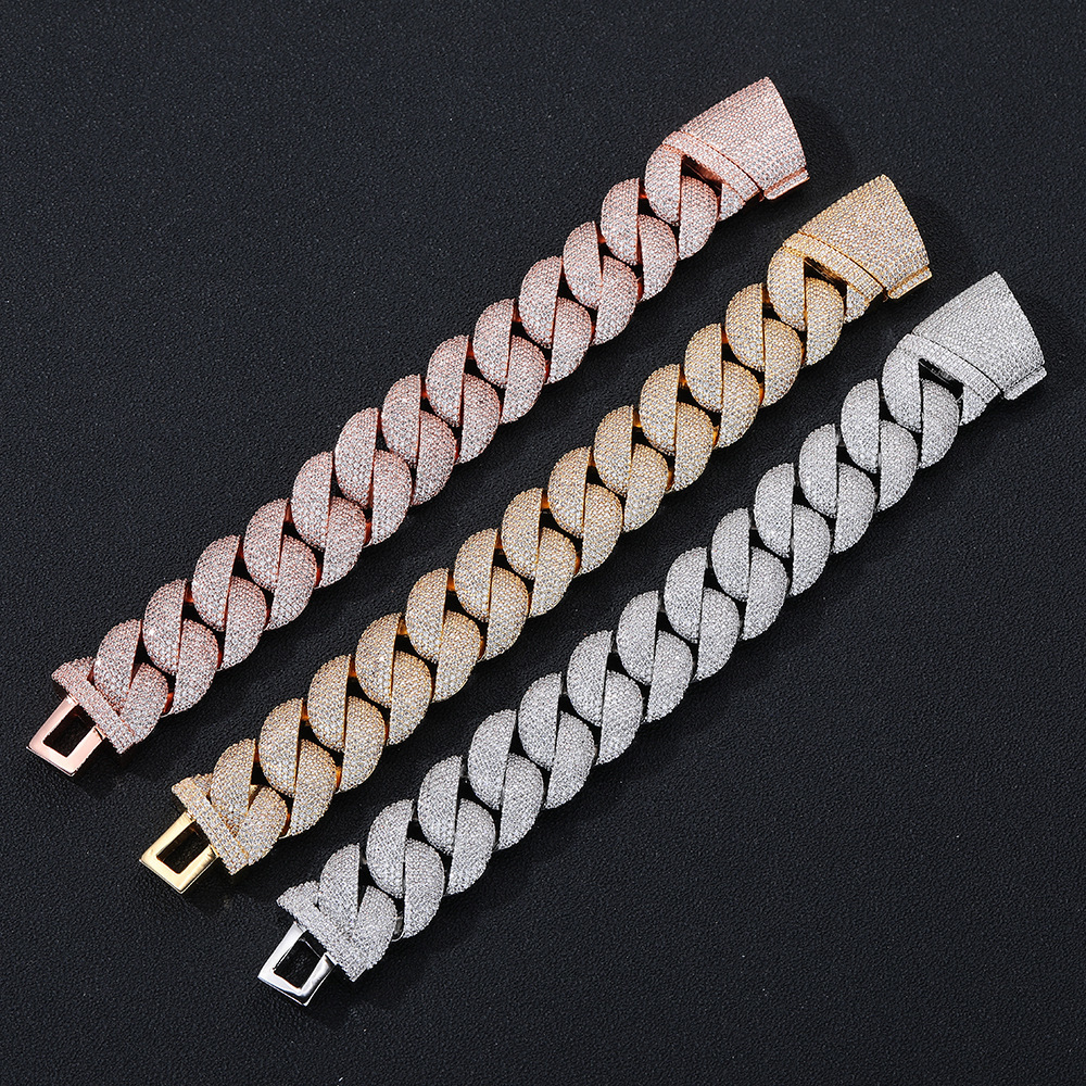 Heavy 22mm Miami Cuban Link Chain 925 Silver Luxury Fine Jewelry VVS Iced Out Moissanite Cuban Chain