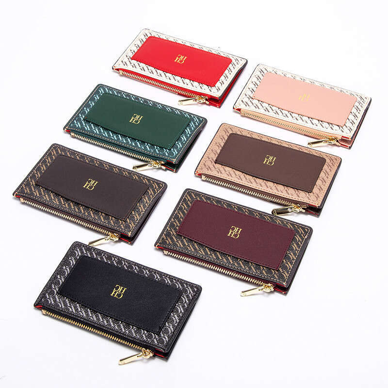 CHHC Women's Fashion Style Long Wallet Zipper Letter Printing Bag High Texture Leather