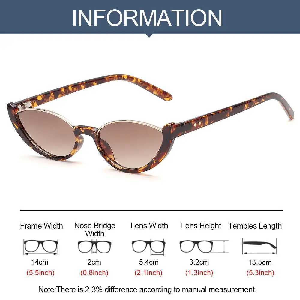 New Vintage Small Cat Eye Sunglasses for Women Trendy Half-frame Sun Glasses Fashion Cycling Shades Eyewear