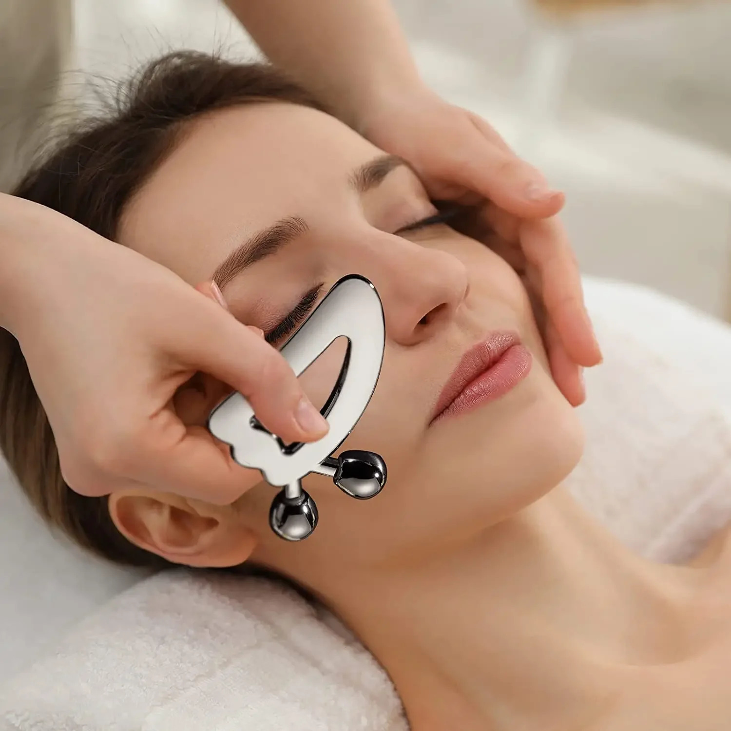 Gua Sha Massage Tool with Roller Ball Scraper Facial Massage Gua Sha Tool Body Massage Roller Face Lift Skin Tools 251030