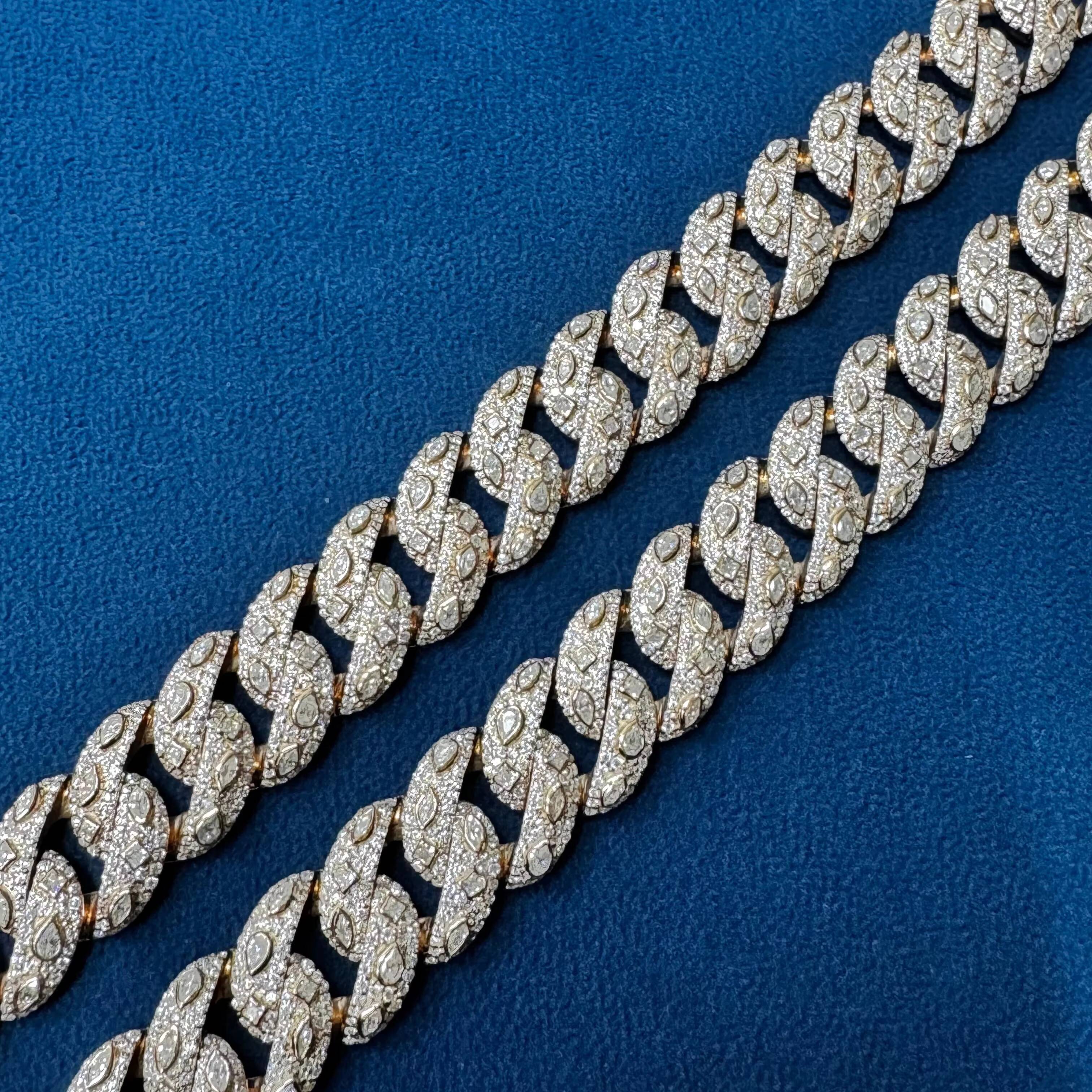 Premium Quality Moissanite Diamond Cuban Chain with Strong Clasp Stylish Design Long Lasting Shine for Men Daily Use from India