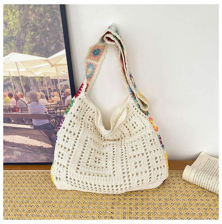 2025 NEW Korean Dongdaemun Fashion Bohemian Style Knitted Crossbody Shoulder Hook Women's Bag