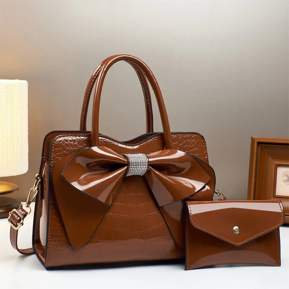 Fashionable Womens Crossbody Bag Handbag Shoulder Bag PU Leather Square Shape Internal Zipper Pocket Single Zipper Closure 251030