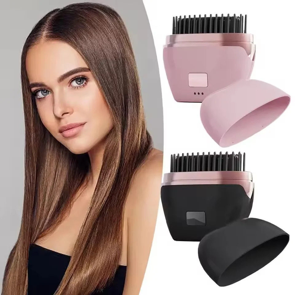Cordless Hair Straightener Brush3 Temp Adjustable Fast Heating Electric Brush Hair Straightening Styling Detangling Comb 251030