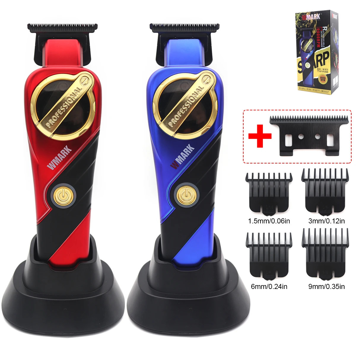 WMARK NG 9213 9000 RPM Magnetic Motor Hair Trimmer for Men DLC TBlade Zero Gapped Finishing Machine Professional Hair Clipper 251030