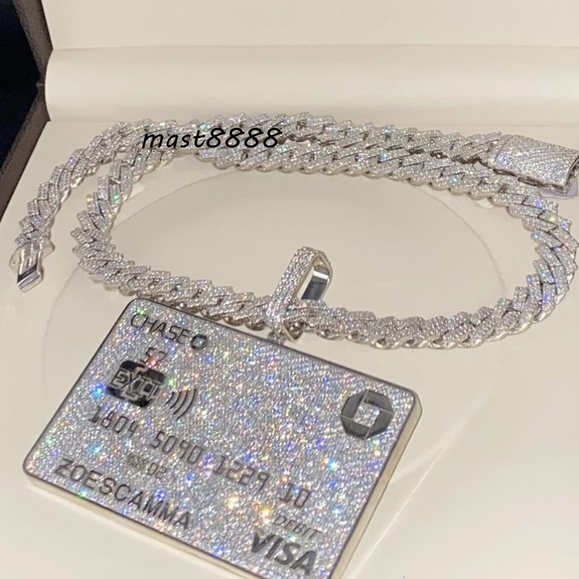 Buss Down Iced Fully Vvs Moissanite Diamond Men Sterling Large Silver Pendant Custom Hip Hop Pendant