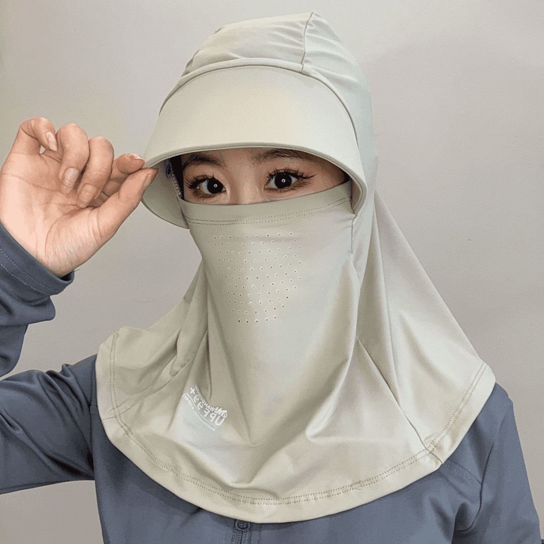 UV Blocking Ice Silk Face Shield with Neck Guard and Cap for Cycling Ladies Summer Accessory