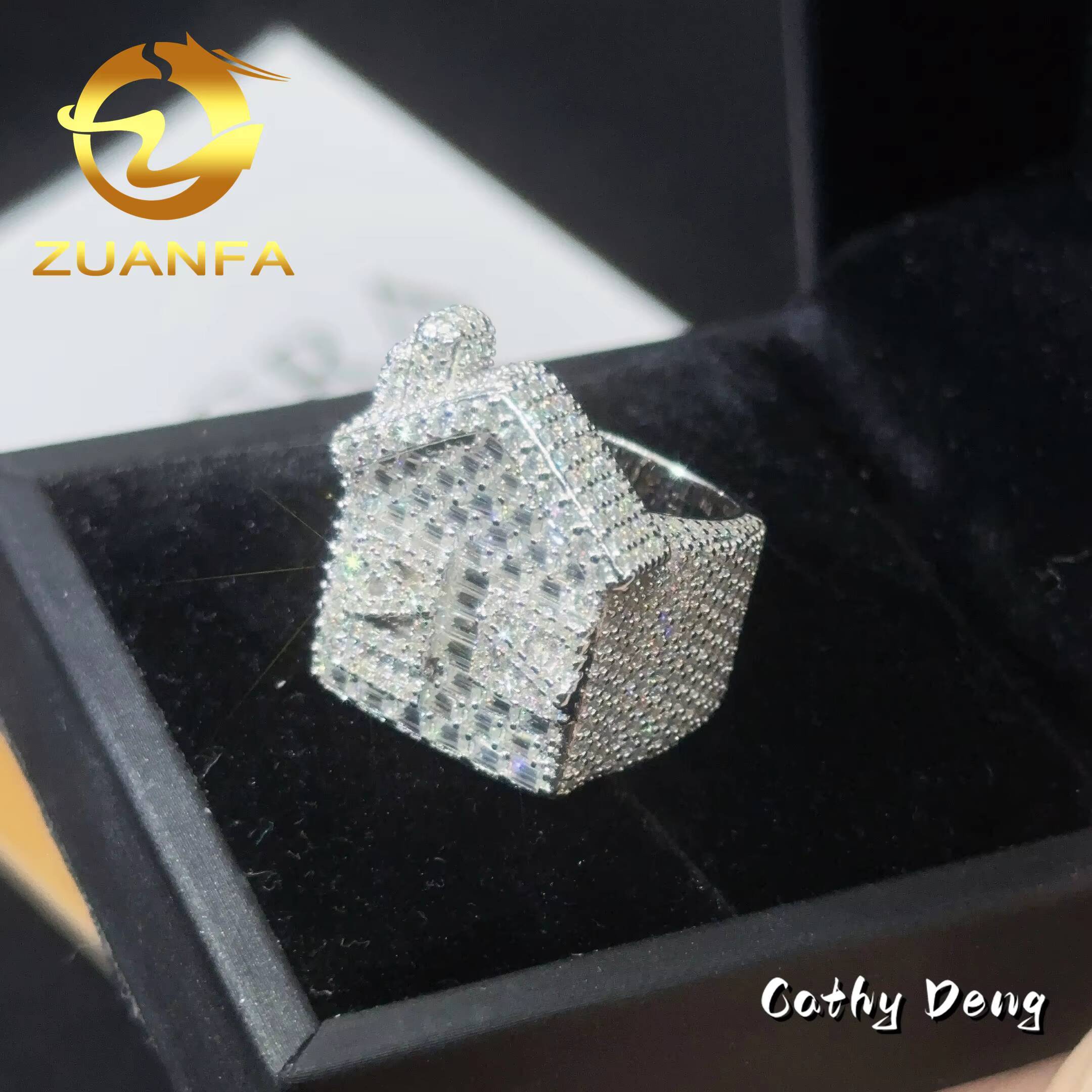 Fashion Men Jewelry House Ring Iced Out Hip Hop Ring 925 Silver Moissanite Diamond Ring