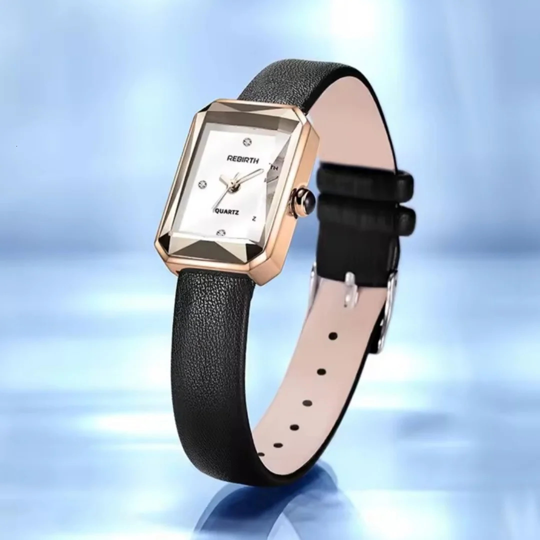 REBIRTH 2027 Fashion Simple Leather Band Women Watches Analog Mini Quartz Wristwatch Ladies Watch 251031