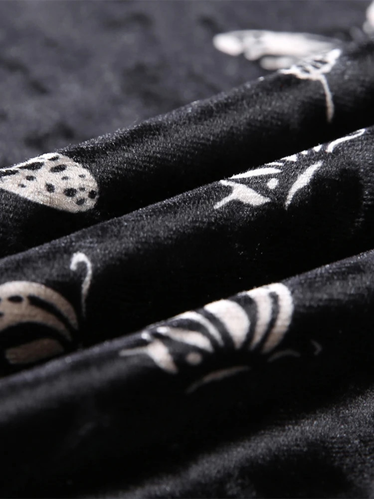 Harajuku black dress Gothic spaghetti strap strapless fashionable casual printed sexy 250402m