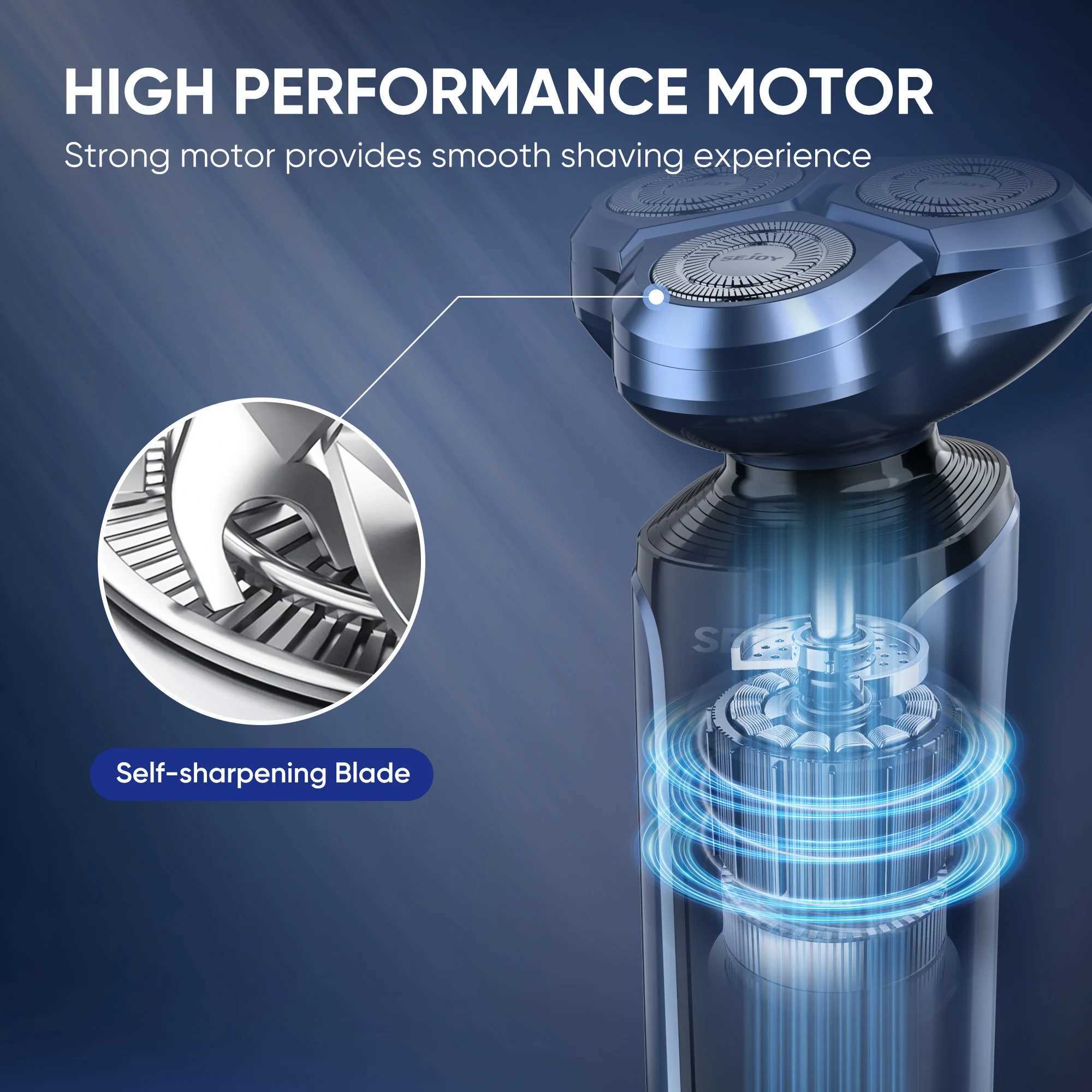 SEJOY Rotating Electric Shaver Kit Rechargeable Multi functional Shaver Z250402
