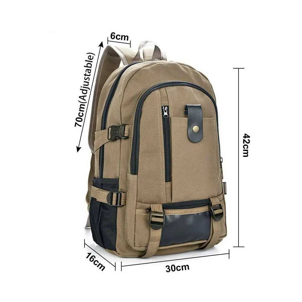 Men Women Vintage Canvas Backpack Rucksack Travel Sport Schoolbag Laptop Camping Bag Outdoor BagsC250407