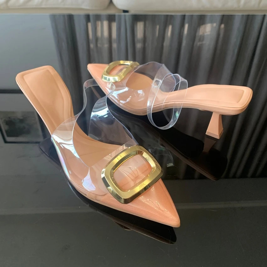 y Womens High Heels PVC Fashion Sandals Summer Transparent Shoes Pump Strap Plus Size 42 250402BJ - view 5