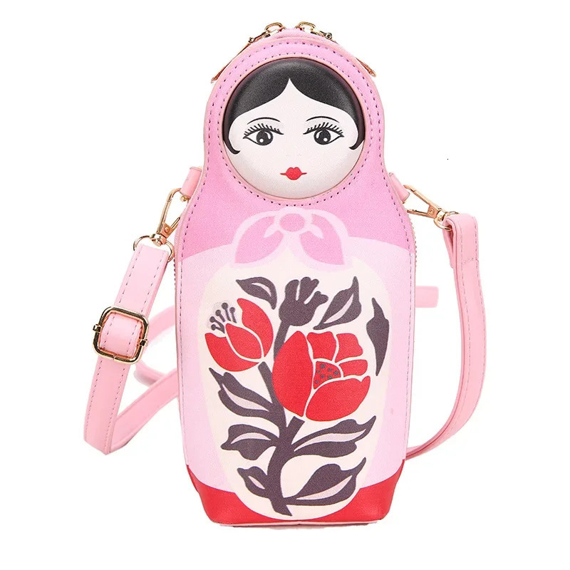 Creative Matryoshka Print Bag Women Crossbody Bags Women Fashion PU Leather Bag PhonePurses Bag Shoulder Bag Bolsas 251030