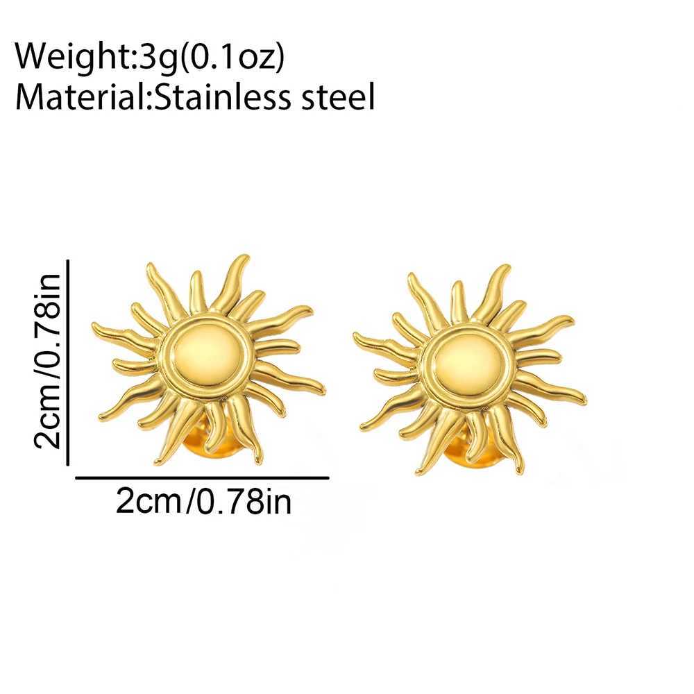 Stainless steel earrings vintage fashion elegant temperature plant sunflower earrings womens jewelry daily decoration Y250401