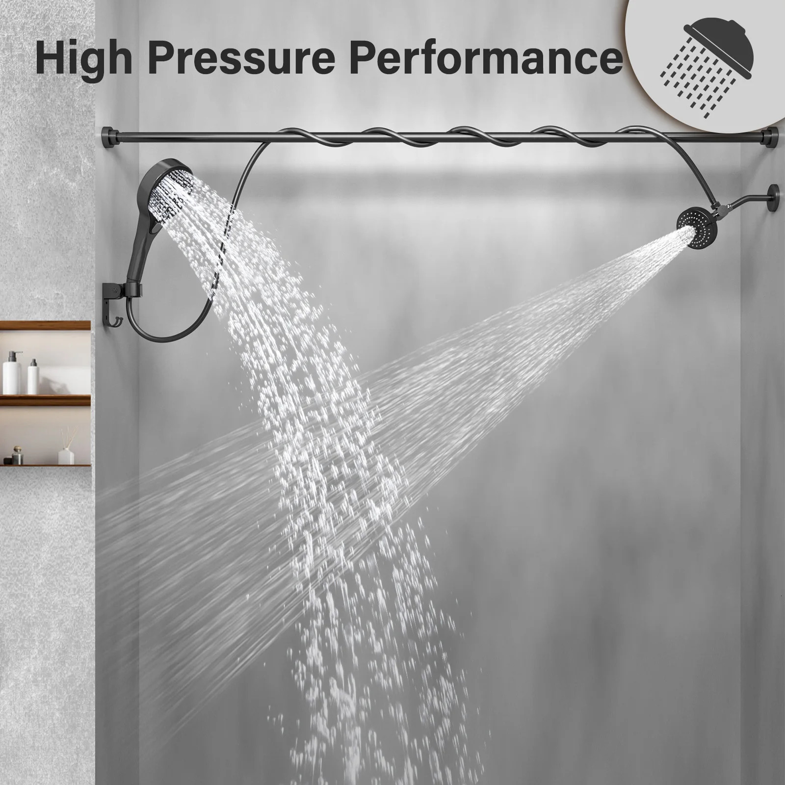 Tandem Shower Head for Couples High Pressure Dual Double Two People 2 Showerhead System 251028