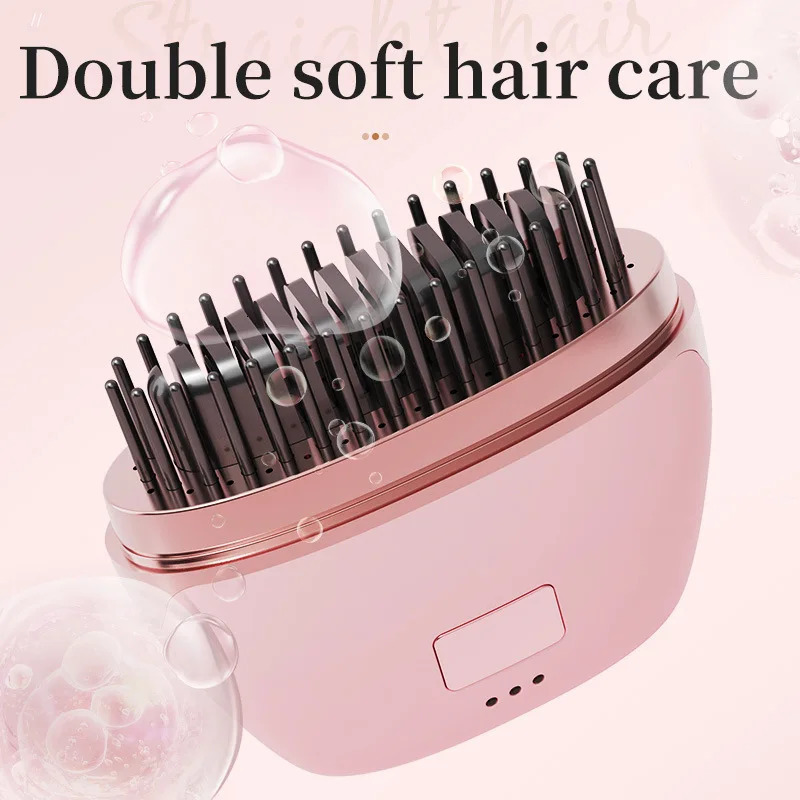 Cordless Hair Straightener Brush3 Temp Adjustable Fast Heating Electric Brush Hair Straightening Styling Detangling Comb 251030