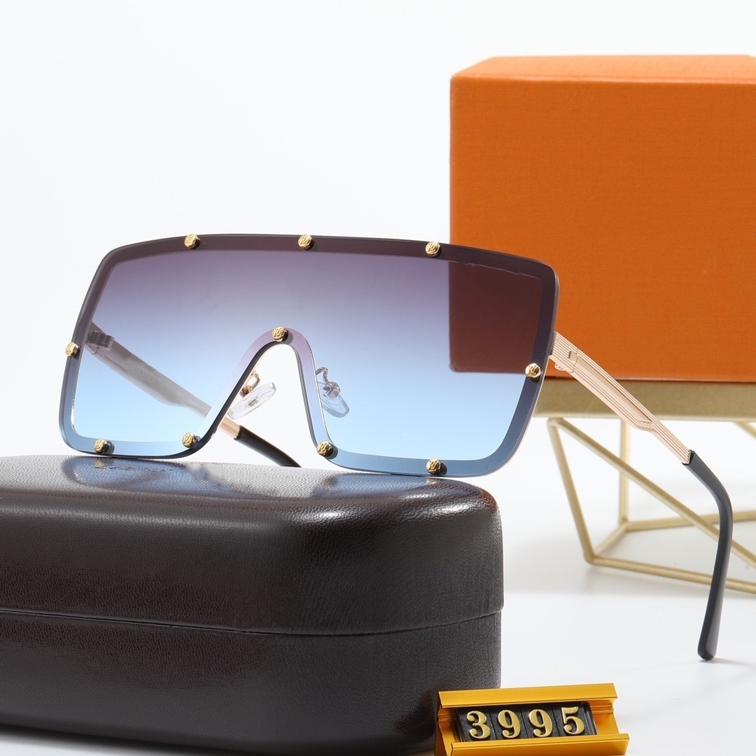 2026Luxury Designer Sunglasses Men For Women Oversized Classic Metalass Shield Mask Wrap Beach Shading UV protection Glasses With Box 3995