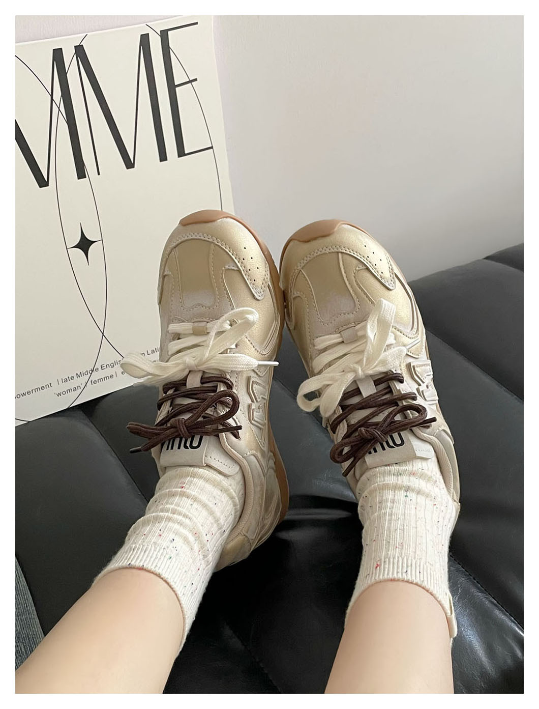 designer shoes new Retro distressed German training shoes women's sneakers all-match lace-up casual shoes flat sneakers