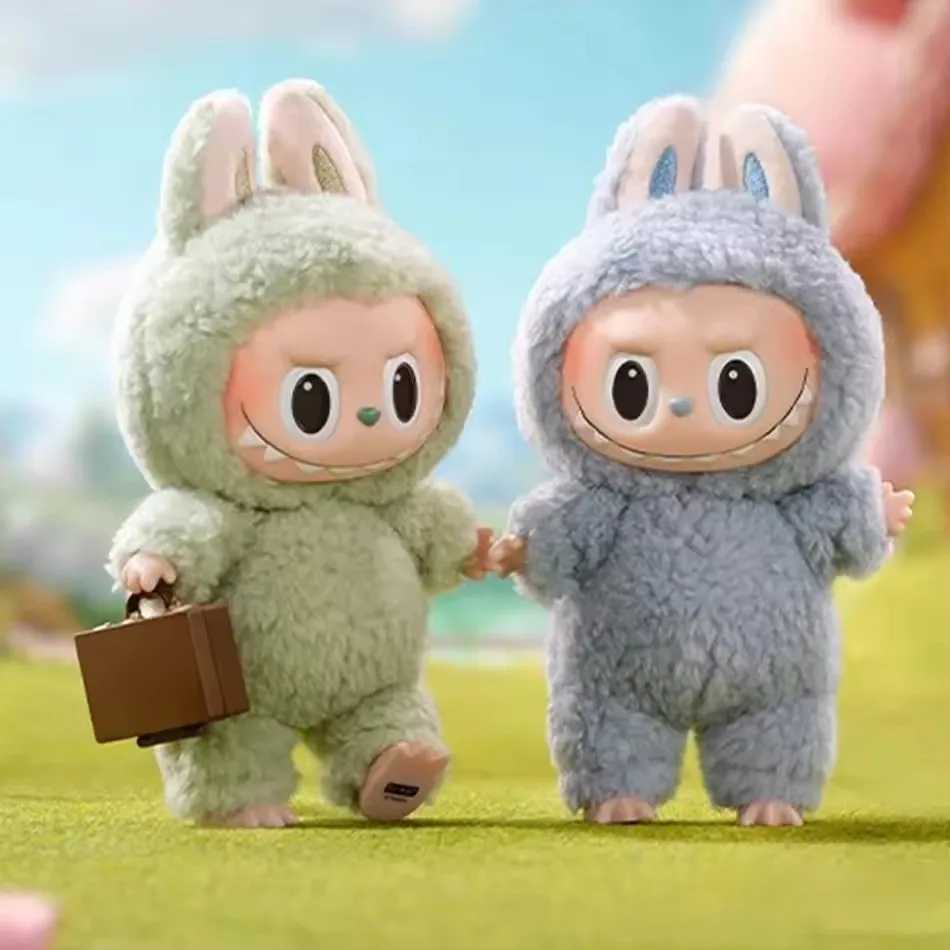 Labubu plush doll Macaroon action animation character doll hobby pendant decoration cute mysterious box PVC Childrens Day surprise gift X250402