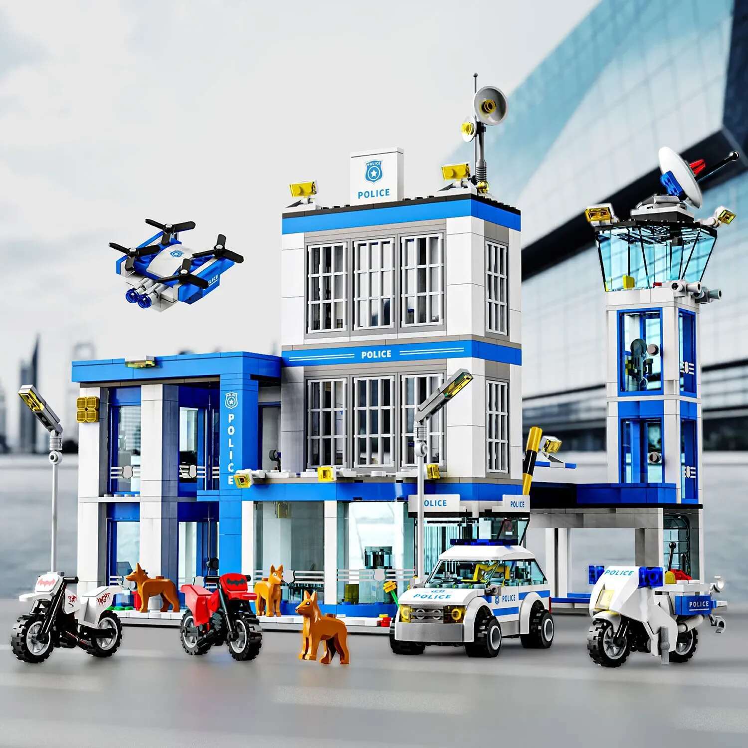 Station Sets, 833Pcs City Police Sets Toy Bricks Kit,Toy Building Kit Gift For Kid Boy Ages 6-12