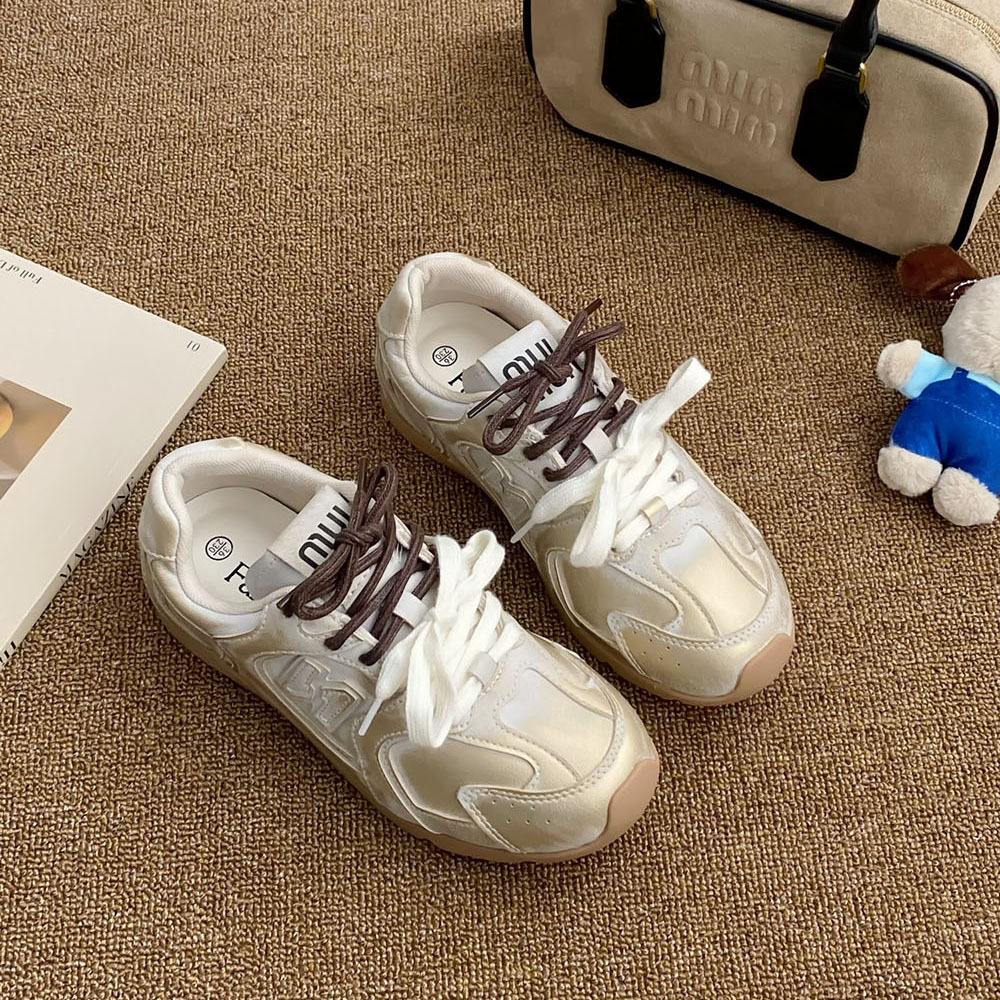 designer shoes new Retro distressed German training shoes women's sneakers all-match lace-up casual shoes flat sneakers