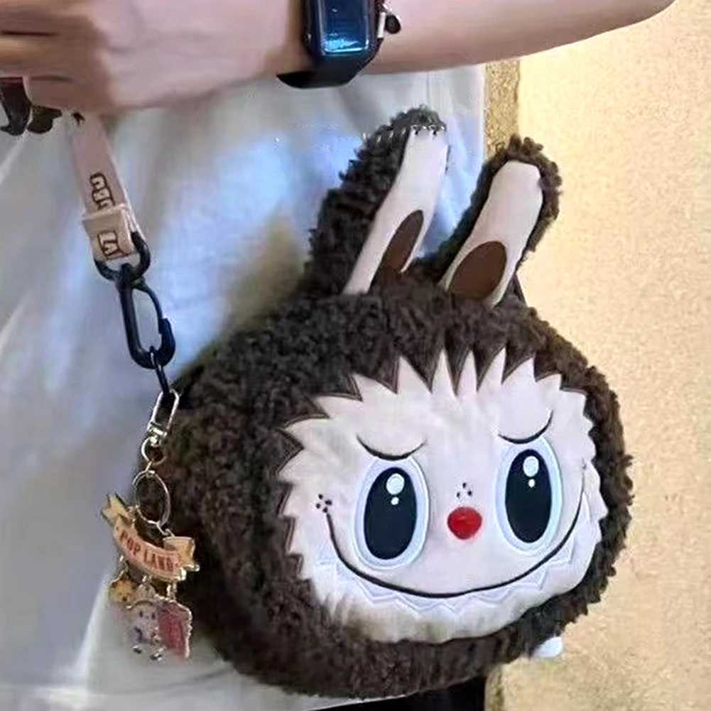 2024 Labubu Shoulder Bag Cute Cartoon Plush Doll Bag Doll Backpack New Student Cross Body Bag Monster Outdoor Travel Bag Toy X250402