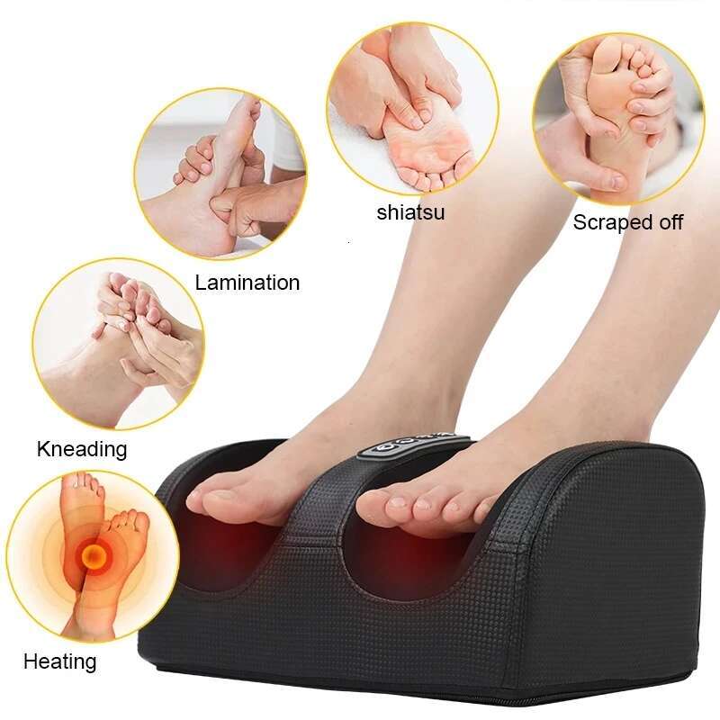 Electric Foot Massager Heated Roller Calf Deep Tissue Shiatsu Kneading Body Massage Relaxed Muscles Vibrator Hine Health Care