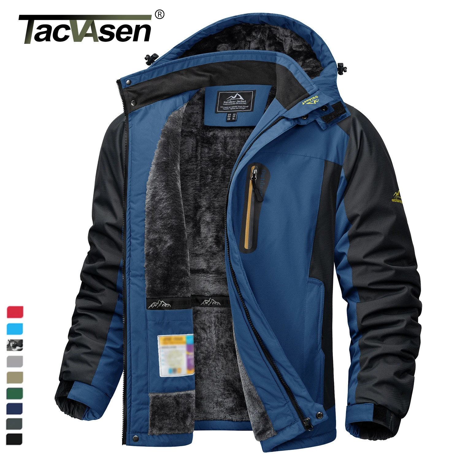 TACVASEN Winter Heavyweight Fleece Lined Parka Waterproof Men Ski Snowboard Jackets Windproof Removable Hoodie Coats Windbreaker 251028CJ