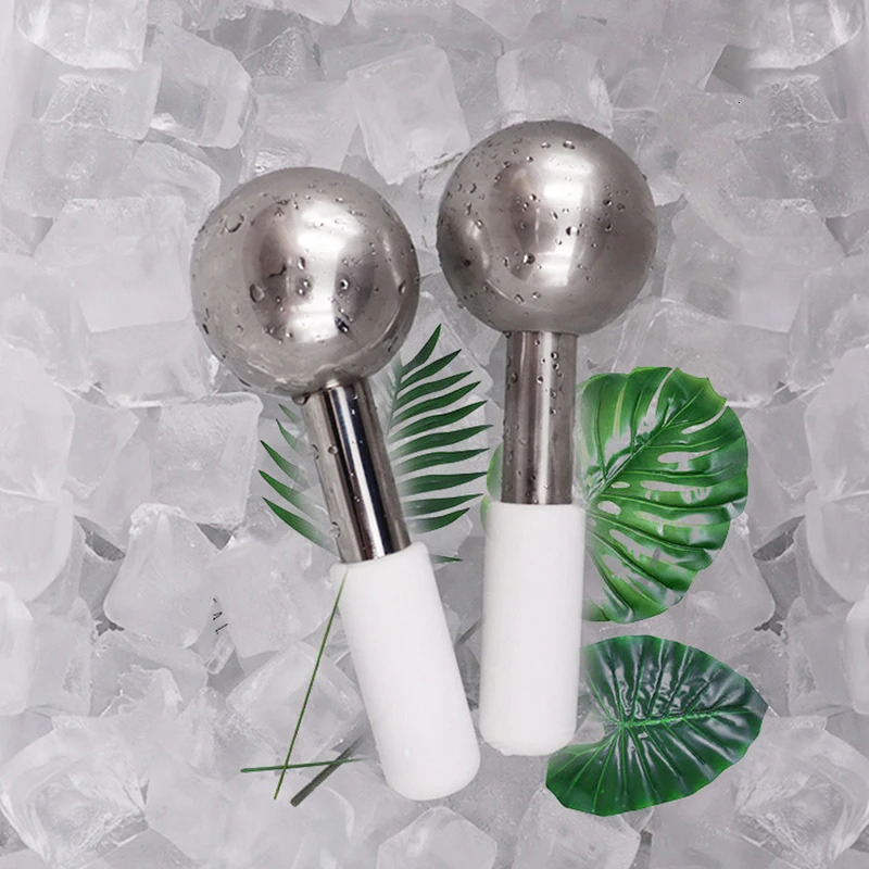 12pc Facial Ice Globes Cold Stainless Steel Facial Roller Skin Beauty Spa Cooling Globe Massage Ball Face Care 251030