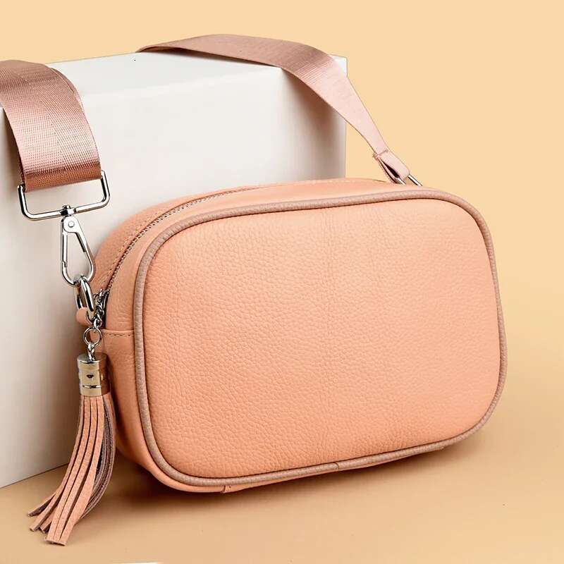 High Quality Cowhide Shoulder for Women Messenger Bags Ladies Genuine Leather Handbag Purse Female Casual Crossbody Bag
