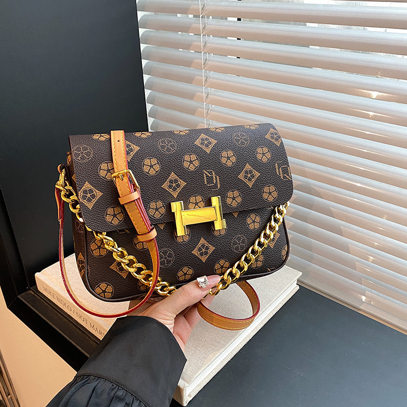 Free shipping fashion bag Women's new fashion crossbody bag printed single shoulder small square bag 2025