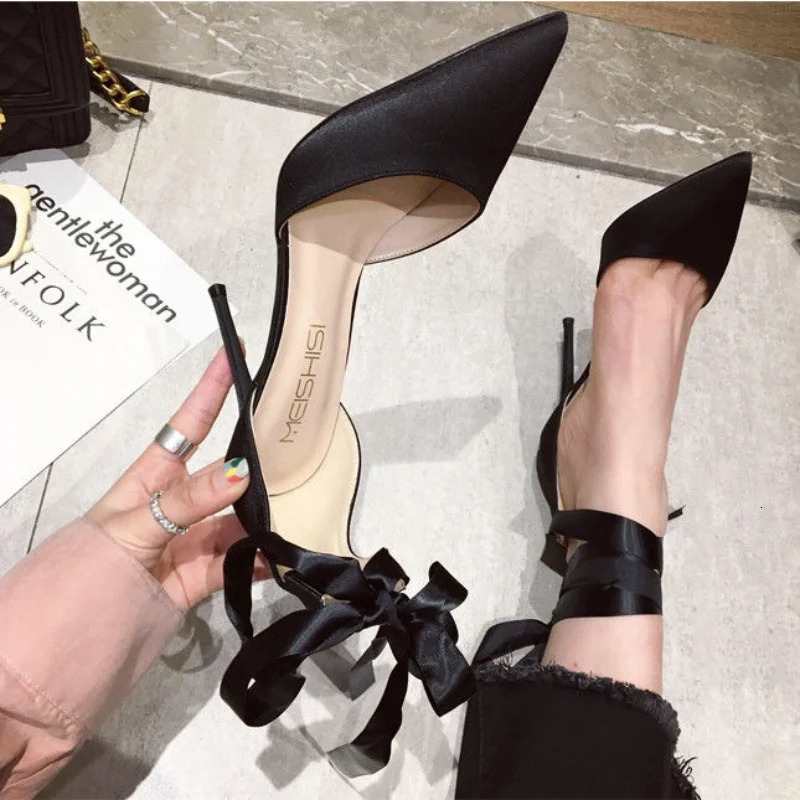 Womens Sandals Pointed Toe Strappy Thin Heels Ladies Shoes Sexy Summer Comfort Pvc Sale Offers Wholesale The 251030