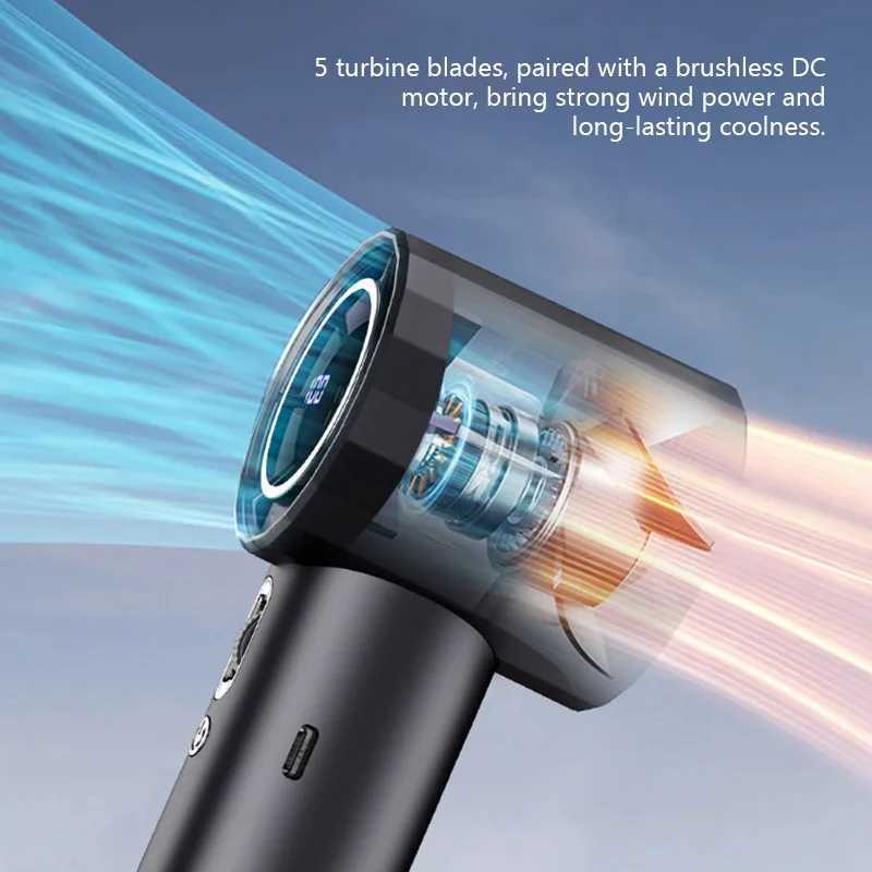 Portable handheld fan 100 speed turbo household electric fan brushless mini outdoor USB digital display small camping fan air coolerXJ250402