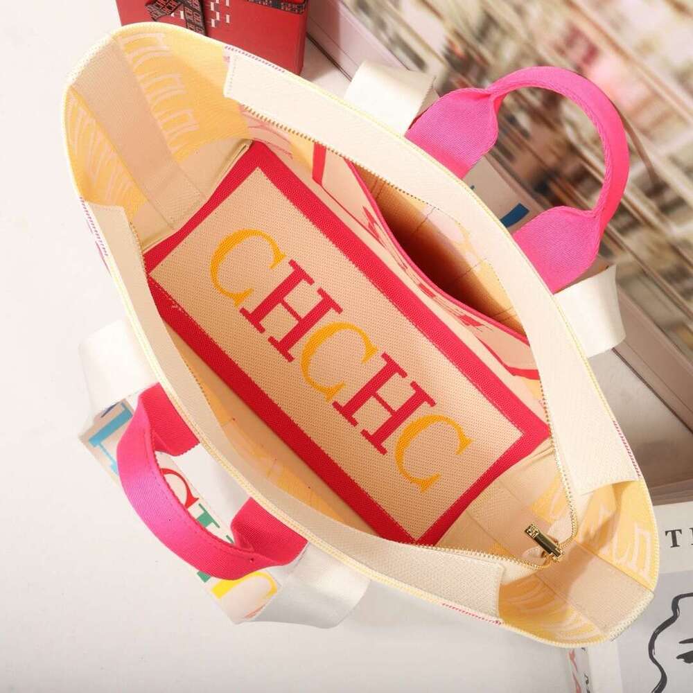 Women's Bags CHHC Fashion Women's New Casual Versatile Large Capacity Handheld Single Shoulder Woven Bag