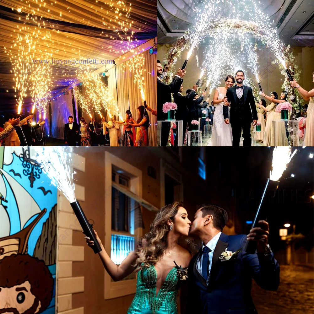 4pcs Hand Held Cold Fountain Wedding Machine Hand Hold Sparkler Shooter Marriage Bride Couple Entry Spark First Dance Dj Groom 251025