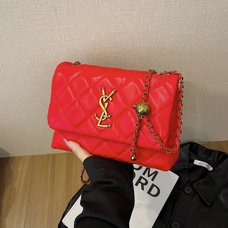 Free shipping premium bag women's new diamond chain fashion shoulder bag crossbody bag 2025
