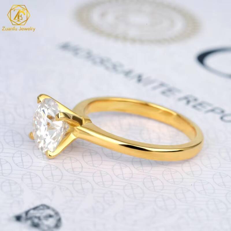Classic Style 10K 14K 18K Gold S925 Sliver 2ct 3ct VVS Moissanite Ring Prongs Setting Woman Fine Jewelry Wedding Rings