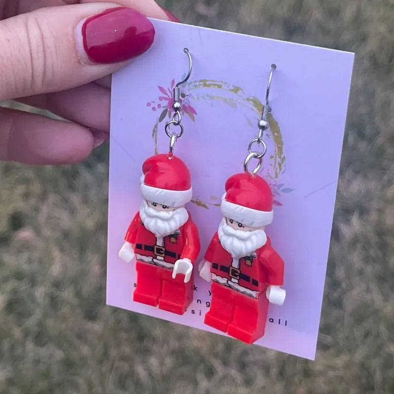 Christmas Santa Claus Pendant Womens Hook Earrings Creative Santa Claus Statue Handmade Jewelry Earrings Christmas Gift 251031