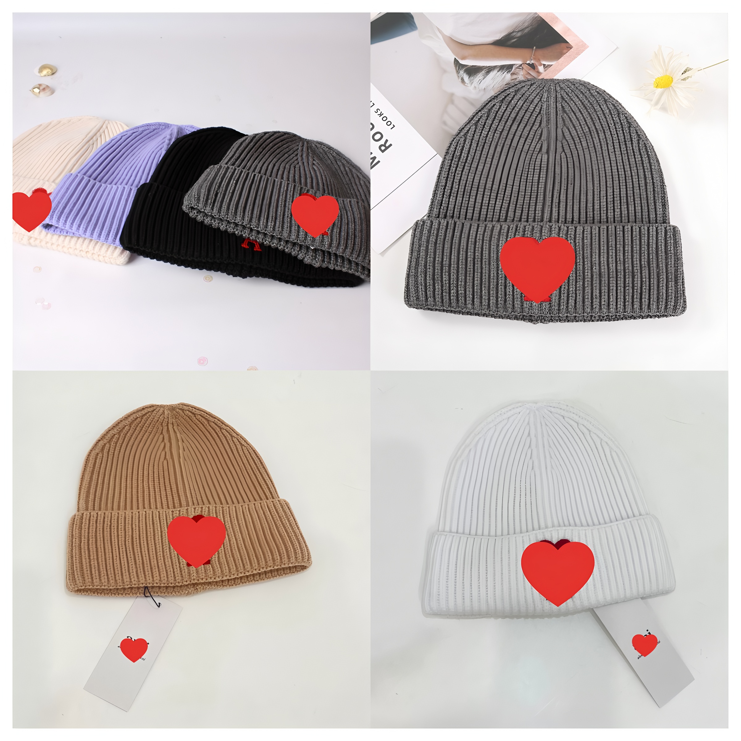 Beanies Bonnet Wool Hat Men's Cold Hat Knitted Hat Women's Autumn and Winter Brand New Hats Cap Wool