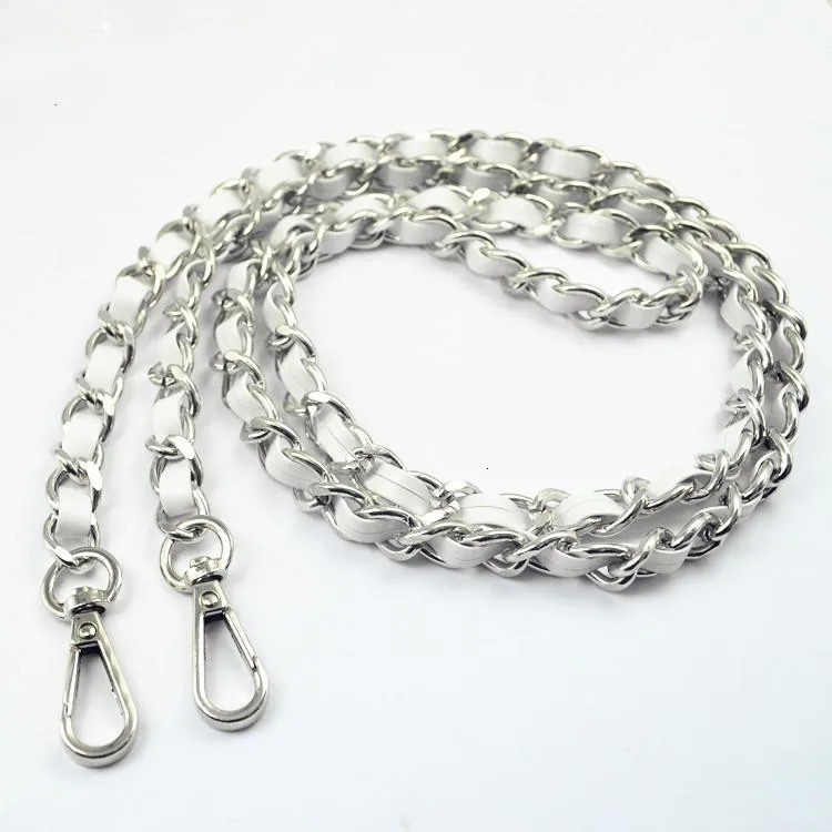 DIY 40cm140cm Black PU Leather Purse Handles 11mm Replacement Metal Gold Silver Bronze Gun Black Chains Shoulder Bag Straps 251030