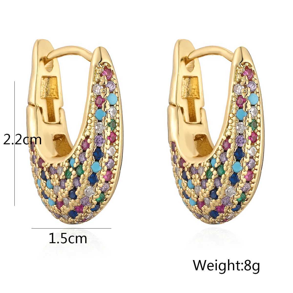 Cmoonry 2024 new full cubic zirconia inlaid copper jewelry gold geometric ring earrings suitable for elegant women Bijoux Y250401