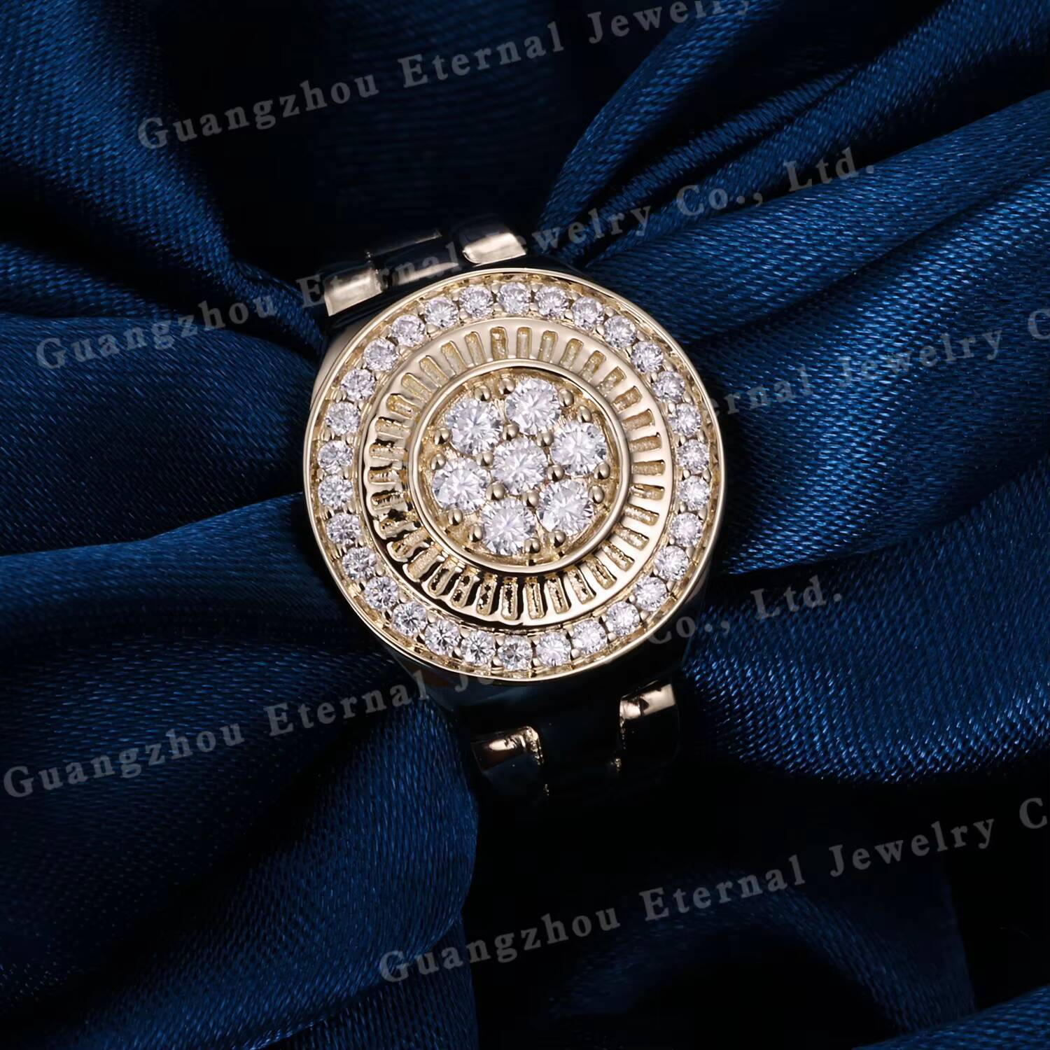 Custom S925 Silver 10K 14K 18K Yellow Gold Ring HTHP VVS Lab Growon Diamond VVS Engagement Women Men Wedding Ring